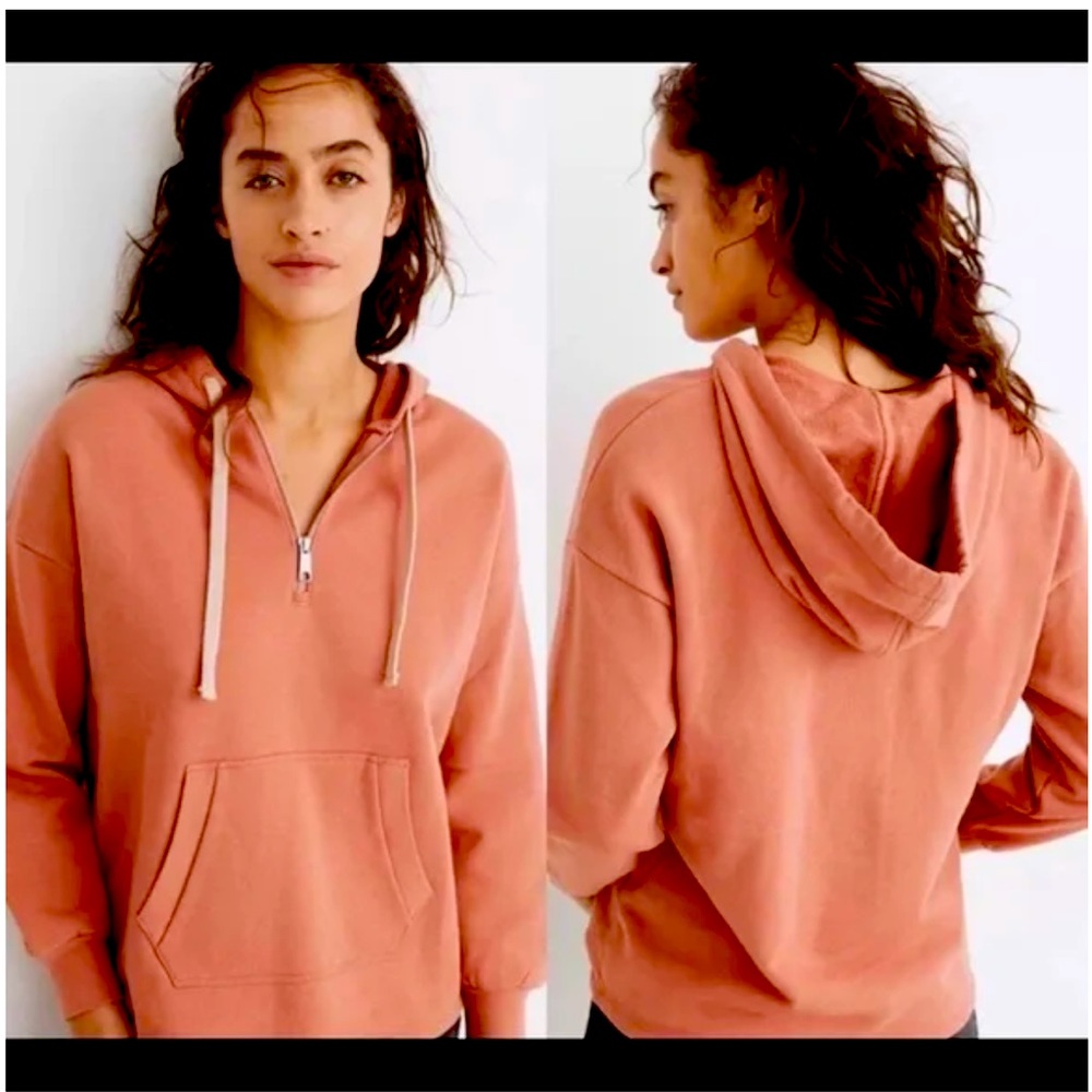 Madewell 1/4 zip hoodie sweatshirt. XS